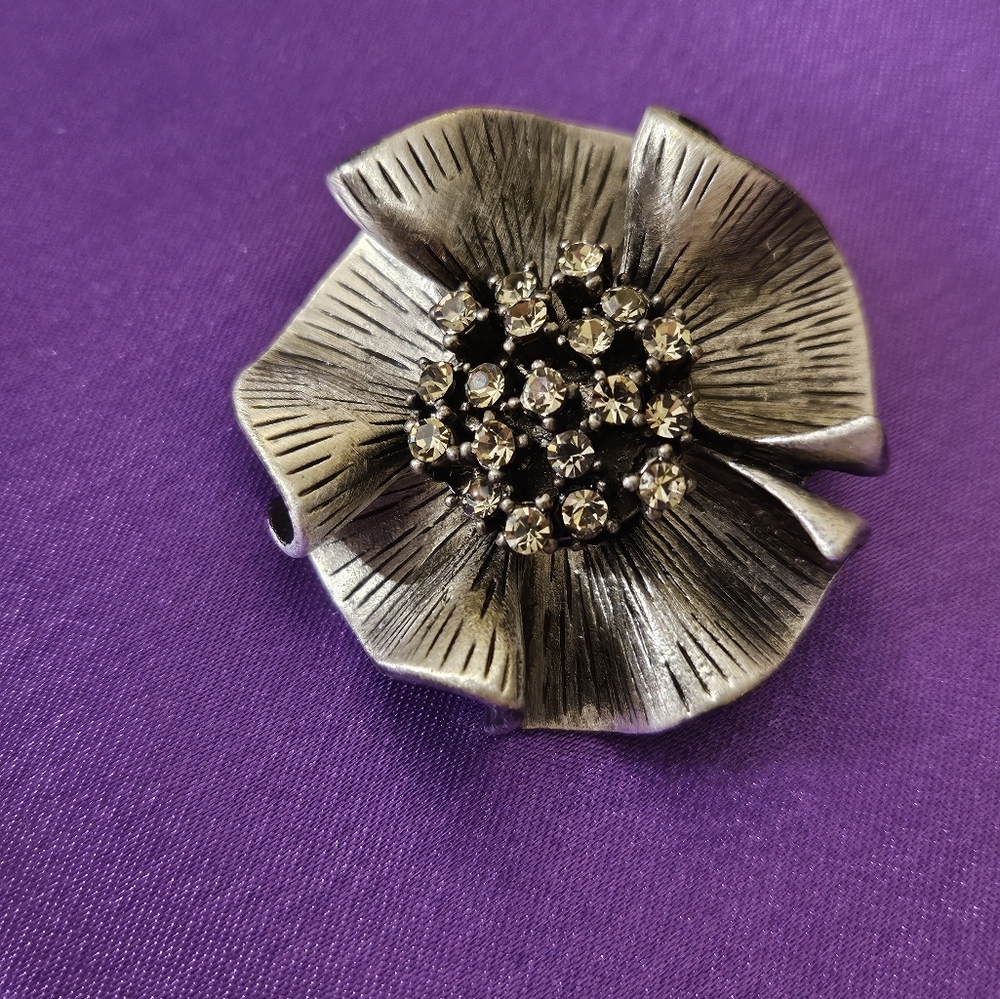 VTG Camille Flower Brooch & Pendant by Premier Designs Approx. 1.75"D